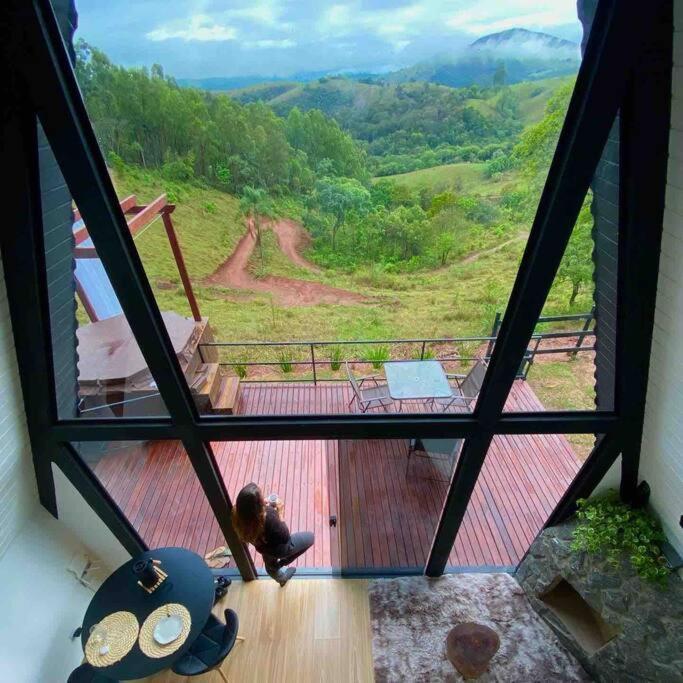 Vila Cabana Raizes: A-Frame Com Vista Para As Montanhas Baependi Exteriér fotografie