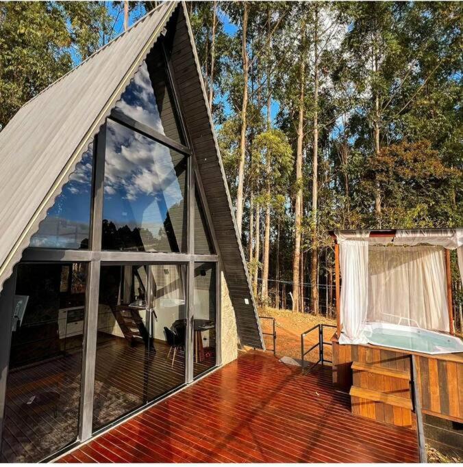 Vila Cabana Raizes: A-Frame Com Vista Para As Montanhas Baependi Exteriér fotografie